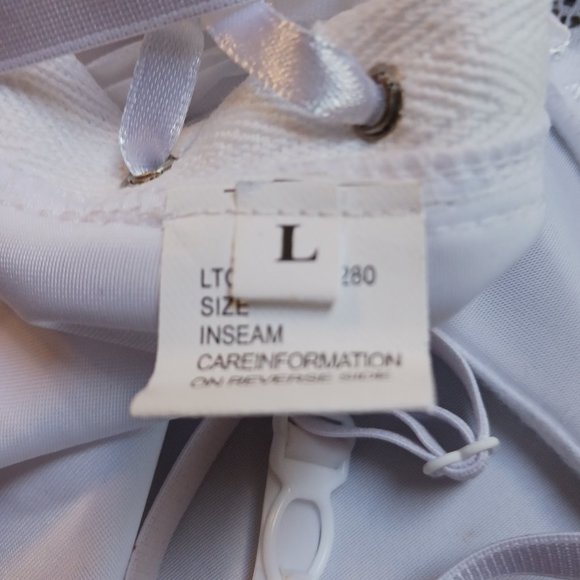 Lace and Mesh Adjustable Lace Up White Corset Garter Lingerie Size L - Picture 6 of 10